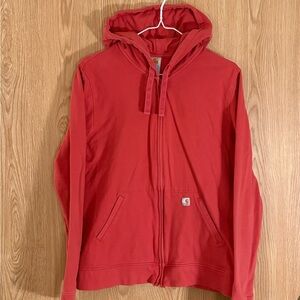 Carhartt Dark Orange Full-Zip Hoodie Sweatshirt Jacket